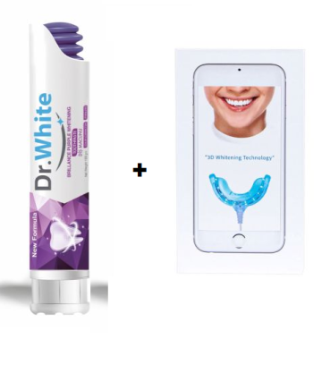 Д-Р УАЙТ 3 D ЛАЙНЕРИ ЗА ИЗБЕЛВАНЕ НА ЗЪБИ С 2 ГЕЛА + ПОДАРЪК ИЗБЕЛВАЩА ПАСТА Д-Р УАЙТ ЛИЛАВА /БЯЛА КУТИЯ + ЛИЛАВА ПАСТА /