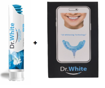 Д-Р УАЙТ 3 D ЛАЙНЕРИ ЗА ИЗБЕЛВАНЕ НА ЗЪБИ С 2 ГЕЛА + ПОДАРЪК Д-Р УАЙТ ИЗБЕЛВАЩА ПАСТА СИНЯ /ЧЕРНА КУТИЯ + СИНЯ ПАСТА/