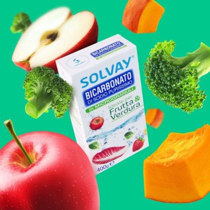 СОЛВАЙ БИКАРБОНАТ МИКРОГРАНУЛИ ЗА ИЗМИВАНЕ НА ПЛОДОВЕ И ЗЕЛЕНЧУЦИ ПРЕМАХВА ПЕСТИЦИДИ 400 ГР