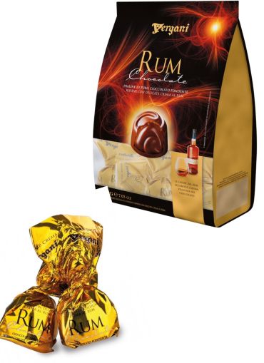 ВЕРГАНИ ИТАЛИАНСКИ ШОКОЛАДОВИ БОНБОНИ С ЧЕРЕН ШОКОЛАД И РОМ 100 ГР