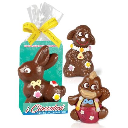 РЪЧНО ПРАВЕНО ГОЛЯМО ШОКОЛАДОВО ЗАЙЧЕ С ДЕКОРАЦИИ 20 СМ