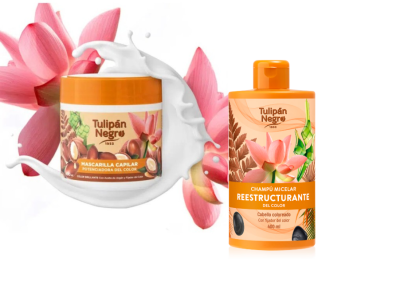 ТУЛИПАН СЕТ ЗА БОЯДИСАНА КОСА МАСКА И ШАМПОАН 400 +  400 МЛ  / ЖЪЛТ / 