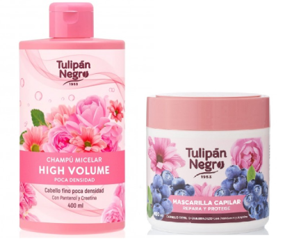 ТУЛИПАН СЕТ МИЦЕЛАРНА ПРЕДПАЗВАЩА МАСКА ЗА КОСА И ШАМПОАН 400 + 400 МЛ / РОЗОВ / 