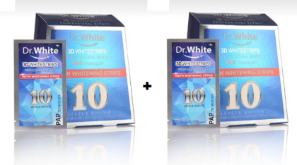 1 +1 Д-Р УАЙТ 3D ЛЕНТИ ЗА ПРОФЕСИОНАЛНО ИЗБЕЛВАНЕ НА ЗЪБИ 20 ЛЕНТИ ЗА 10 ПРОЦЕДУРИ 1 + 1 ПОДАРЪК