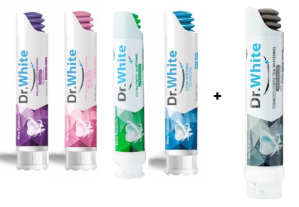 Д-Р УАЙТ СЕТ ИЗБЕЛВАЩИ ПАСТИ ЗА ЗЪБИ 4 Х 100 МЛ ПОМПА + 1 ПОДАРЪК