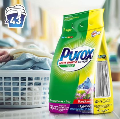 ПУРОКС СУХ ПРАХ ЗА УНИВЕРСАЛНО ПРАНЕ 3000 ГР /ЗЕЛЕН/