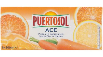 СОКЧЕТА ПУЕРТОСОЛ АЧЕ ПОРТОКАЛ МОРКОВ И ЛИМОН  6 Х 200 МЛ