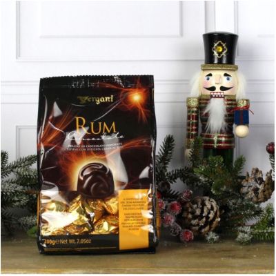 ВЕРГАНИ ИТАЛИАНСКИ ШОКОЛАДОВИ БОНБОНИ С ЧЕРЕН ШОКОЛАД И РОМ 100 ГР