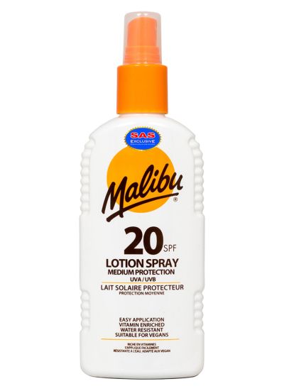 МАЛИБУ SPF20 СЛЪНЦЕЗАЩИТЕН СПРЕЙ-ЛОСИОН 200 МЛ