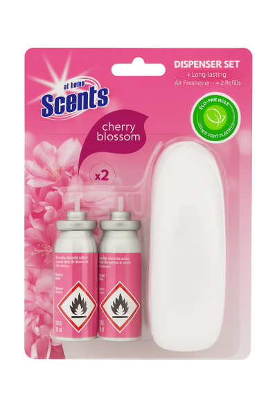 ЕТ ХОУМ ЧЕРИ БЛОСЪМ АРОМАТИЗАТОР МАШИНКА + 2 ПЪЛНИТЕЛЯ /РОЗОВ/