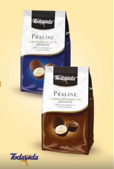 ШОКОЛАДОВИ БОНБОНИ ТОДАВИДА АСОРТИ С МЛЕЧЕН ШОКОЛАД 120 ГР / СИНИ/