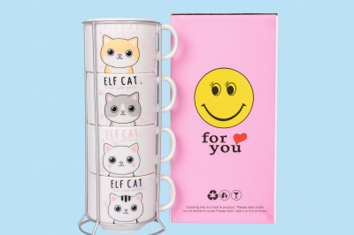 ЧАШИ ЗА КАФЕ НА СТОЙКА FOR YOU 4 БР 