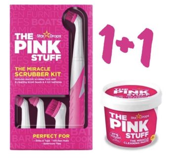 СТАР ДРОПС ПИНК К-Т ЗА ПОЧИСТВАНЕ ЕЛ.ЧЕТКА С 4 ПРИСТАВКИ + ПОДАРЪК ПАСТА ПИНК 850 ГР