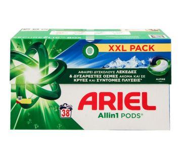 АРИЕЛ ДОЗИ ЗА УНИВЕРСАЛНО ПРАНЕ АЛПИЙХСКА ПРОХЛАДА 38 БР