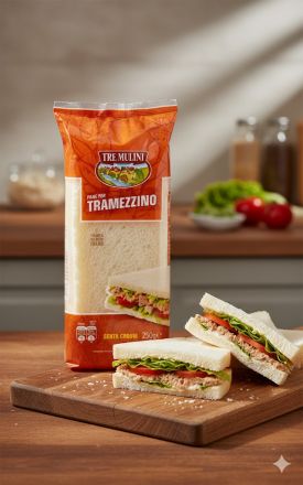 ХЛЯБ ЗА САНДВИЧИ БЕЗ КОРИЧКИ ТРЕ МУЛИНИ 250 ГР