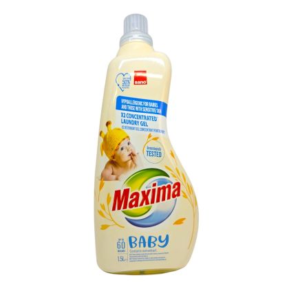 САНО МАКСИМА ТЕЧЕН ГЕЛ ЗА ПРАНЕ БЕБЕ 1500 МЛ 60 П  /БЯЛ / 