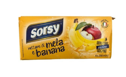 СОК СОРСИ ЯБЪЛКА И БАНАН 6 Х 200 МЛ