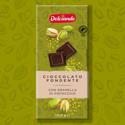 ДОЛЧИАНДО ЧЕРЕН ШОКОЛАД  С ШАМ ФЪСТЪК 100 ГР