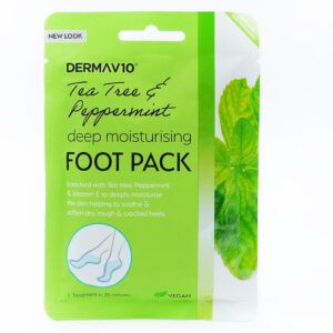  ДЕРМА В 10 ОВЛАЖНЯВАЩИ ЧОРАПИ С ЧАЕНО ДЪРВО И МЕНТА /ЯРКО ЗЕЛЕНИ/