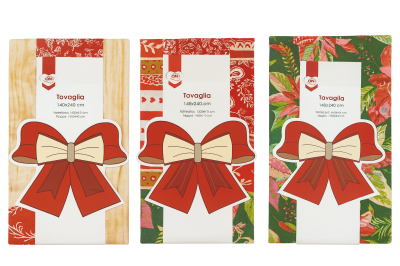 ИТАЛИАНСКА КОЛЕДНА  ПОКРИВКА 140 Х 240 СМ /ЧЕРВЕНО И ОХРА/