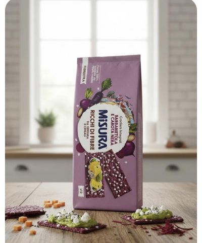 МИСУРА ПРОТЕИНОВИ ПЪЛНОЗЪРНЕСТИ КРЕКЕРИ С ЦВЕКЛО И ЧЕРЕН МОРКОВ 385 ГР  /ЛИЛАВ/