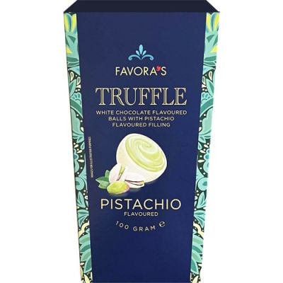 1 + 1 ФАВОРА ШОКОЛАДОВИ БОНБОНИ ТРЮФЕЛИ С БЯЛ ШОКОЛАД И ПИСТАЧИО КРЕМ 100 ГР /ЗЕЛЕНИ/