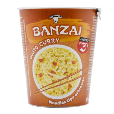 ИТАЛИАНСКИ НУДЕЛИ БАНЗАЙ С КЪРИ  68 ГР / КАФЯВ / 