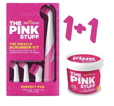 СТАР ДРОПС ПИНК К-Т ЗА ПОЧИСТВАНЕ ЕЛ.ЧЕТКА С 4 ПРИСТАВКИ + ПОДАРЪК ПАСТА ПИНК 850 ГР