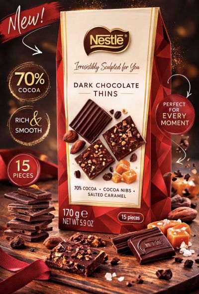 НЕСТЛЕ ДАРК ШОКОЛАДОВИ БЛОКЧЕТА ОТ ЧЕРЕН ШОКОЛАД И СОЕН КАРАМЕЛ 170 ГР 