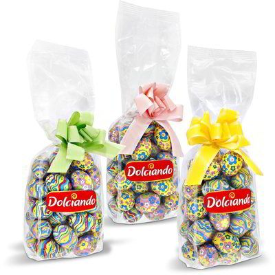 ШОКОЛАДОВИ ЯЙЧИЦА ДОЛЧИАНДО АСОРТИ С ПАНДЕЛКА 450 ГР