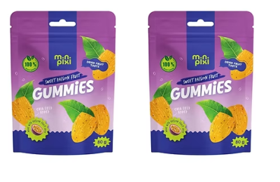 МИНИ ПИКСИ ЖЕЛИРАНИ БОНБОНИ С МАРАКУЯ 1 + 1 80 Г 