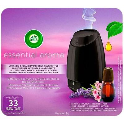 ЕЪР УИК ЕСЕНШЪЛ АРОМА ЛАВАНДУЛА И БАДЕМОВ ЦВЯТ ЕЛ. МАШИНКА + ПЪЛНИТЕЛ 15 МЛ