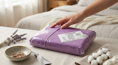 ЕДНОЦВЕТЕН ЧАРШАФ С ЛАСТИК ТЪМНО ЛИЛАВ 220 Х 240