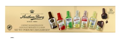 АНТОН БЕРГ ШОКОЛАДОВИ БУТИЛКИ С КОКТЕЙЛИ 16 БР 250 ГР /ЗЛАТНА КУТИЯ/